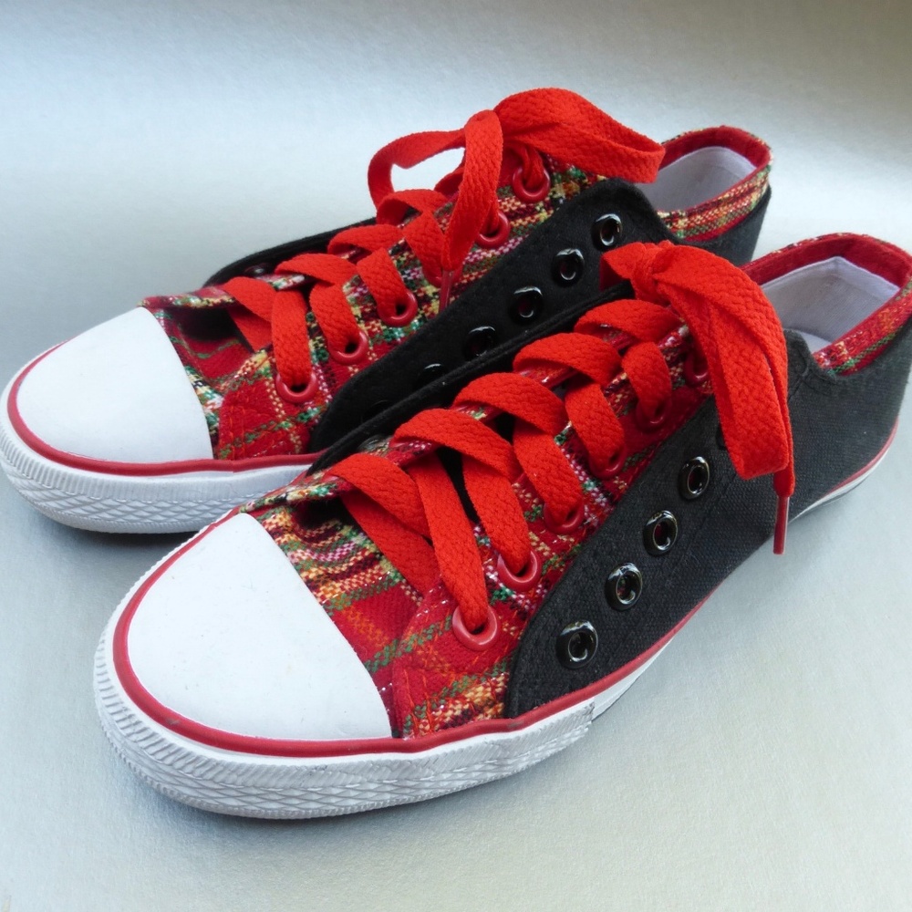 Unisex Plaid Converse Shoes Men 6.5 Women 7.5